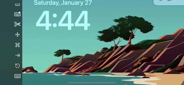 Barre d'outils ancrée sur iPhone (Paysage)